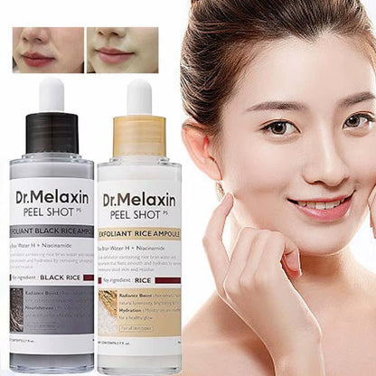 Dr.Melaxin White Rice + Black Rice Ampoule Exfoliating Essence Deep Moisturizing Serum Gentle Non-Irritating Smoothing Skin Care