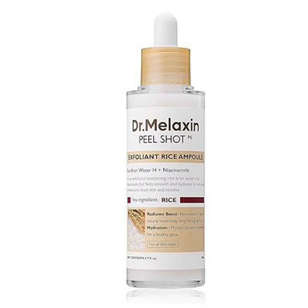Dr.Melaxin White Rice + Black Rice Ampoule Exfoliating Essence Deep Moisturizing Serum Gentle Non-Irritating Smoothing Skin Care